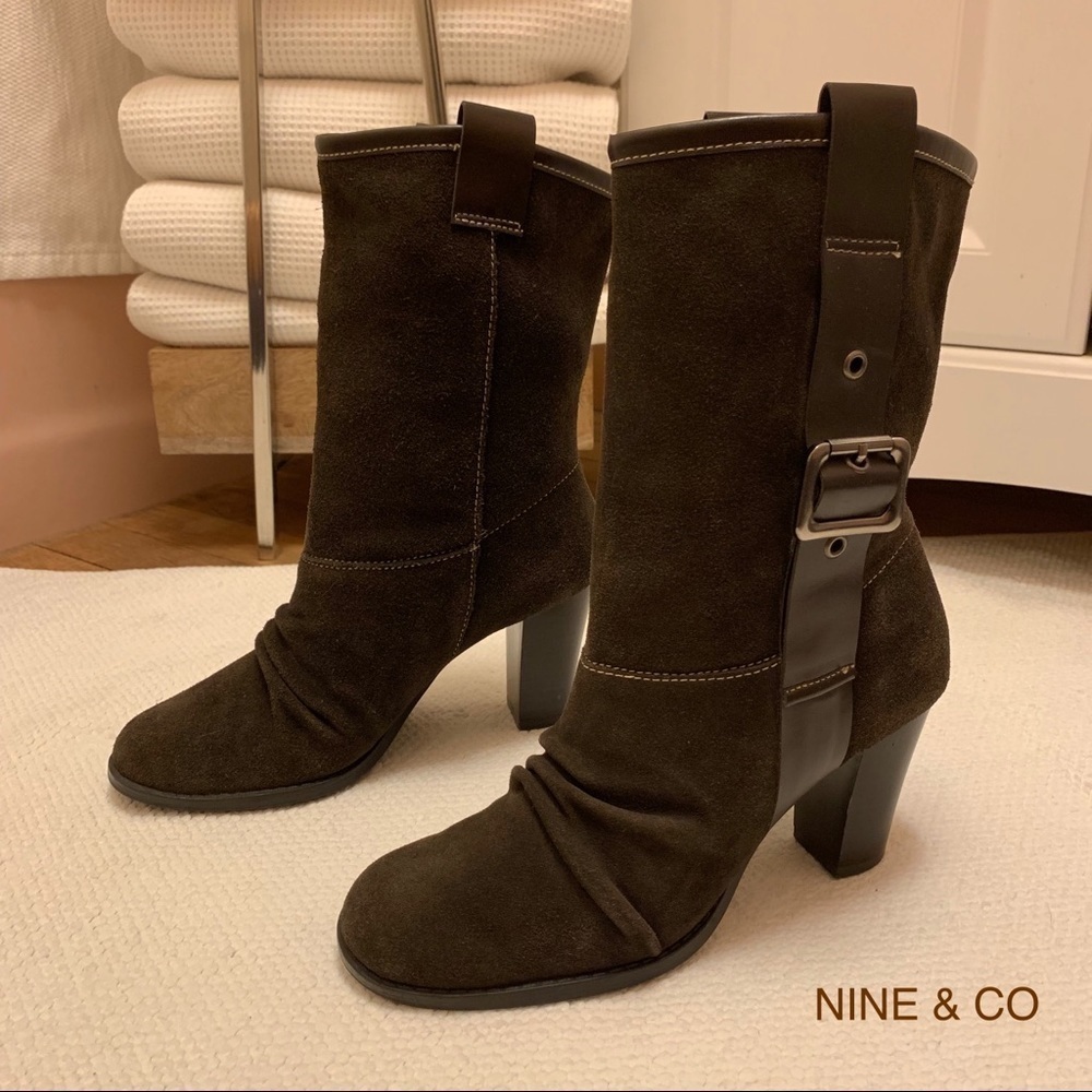 𝅺nine & Co JJHayzel Brown Suede Heeled Boots